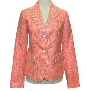 GAP Jacquard Academy Blazer Tailored Fit Neon Pink - Women's 0